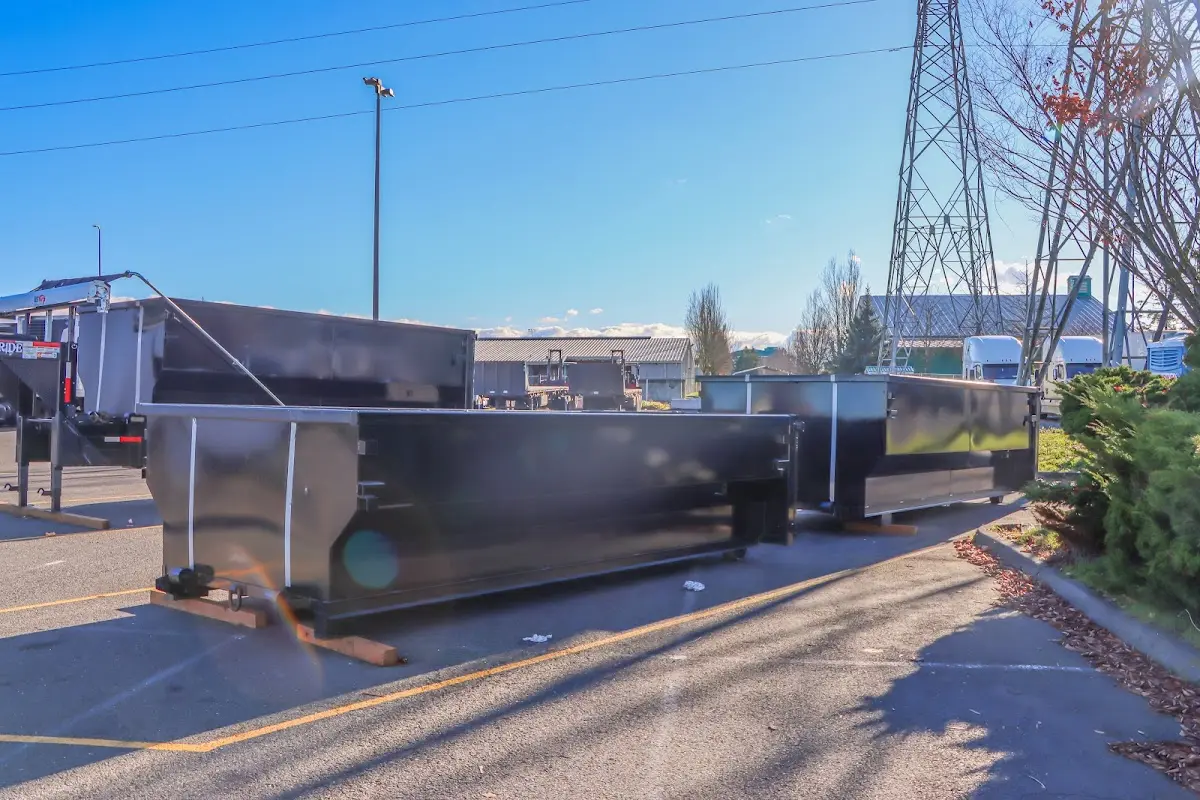 Roll-off dumpster ready for waste disposal at job site for Cleanout Dumpster Rental in Southington